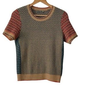 Multicolor Short Sleeve Sweater